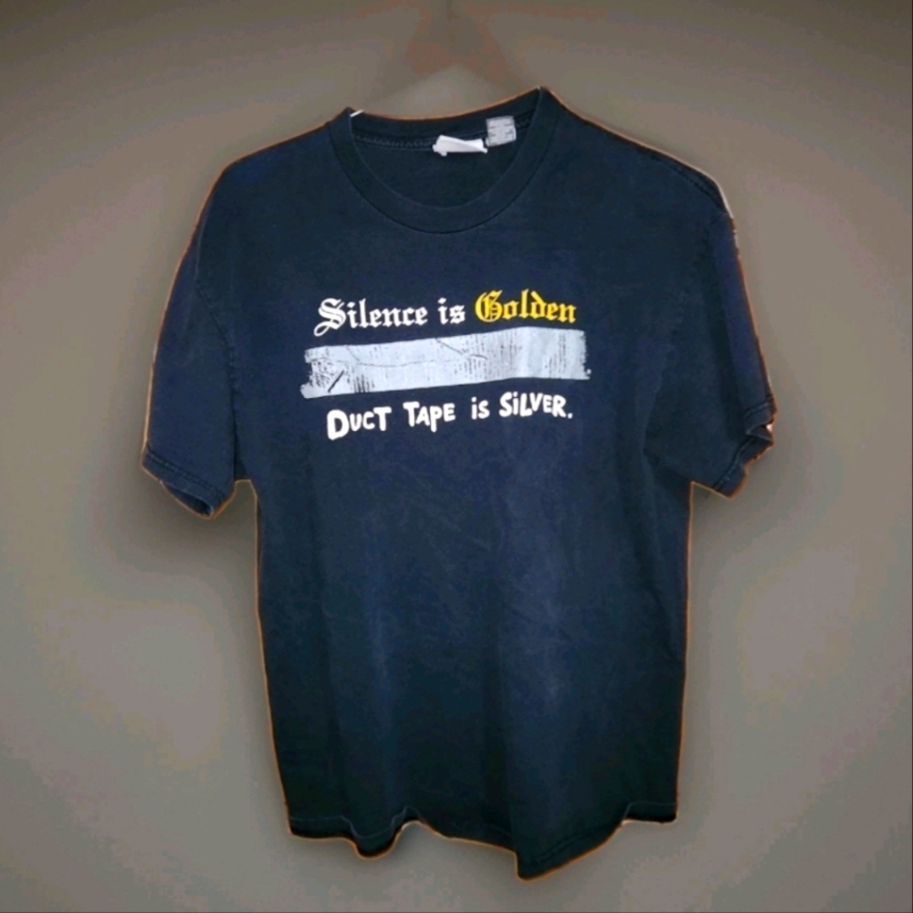 Vtg (2000s) Silence Is Golden Duct Tape Is Silver Funny Tee | Sz L